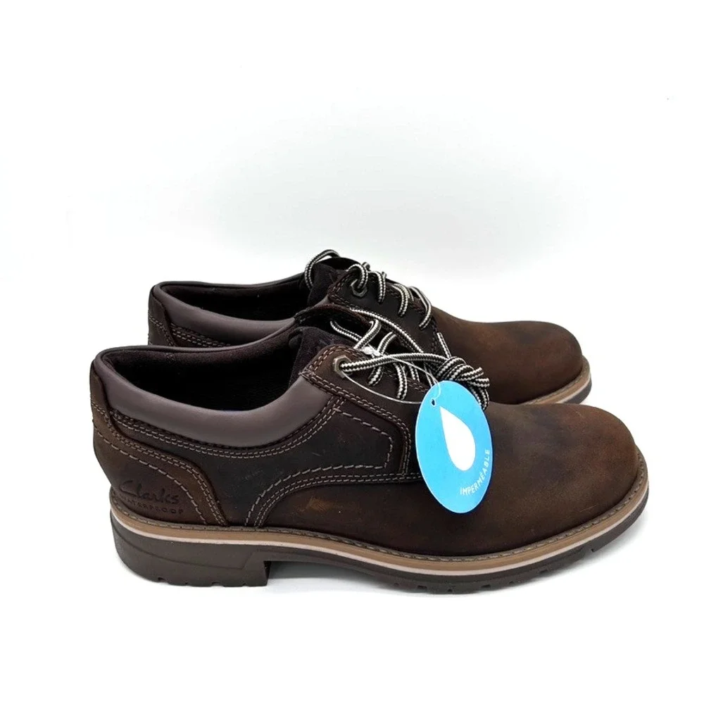 CLARKS Morris Low AP Shoes Men's US 7.5M Brown Beeswax Leather Casual (No Box)‎